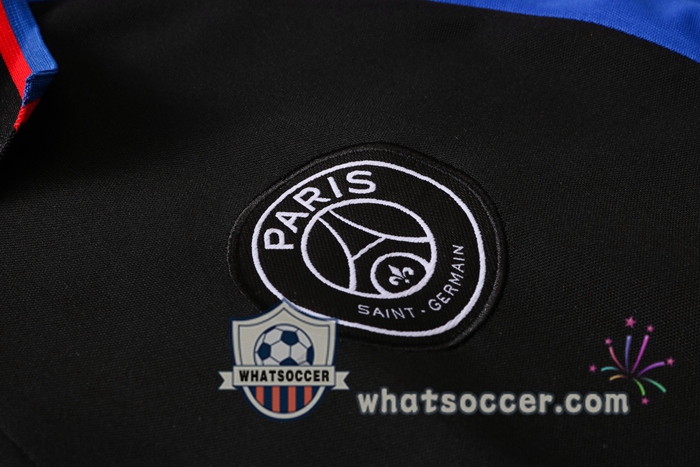 Training Polo Set Paris PSG Jordan + Pants Black Blue Red 2020-2021