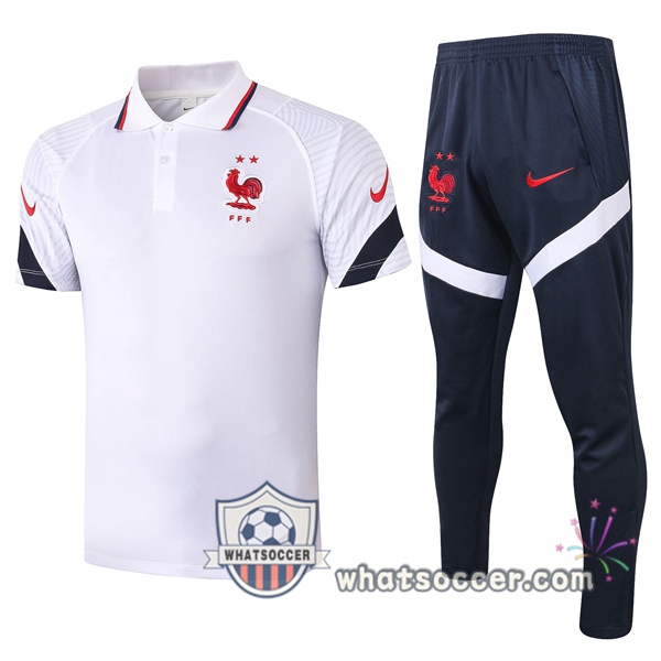 Training Polo Set France + Pants White 2020-2021