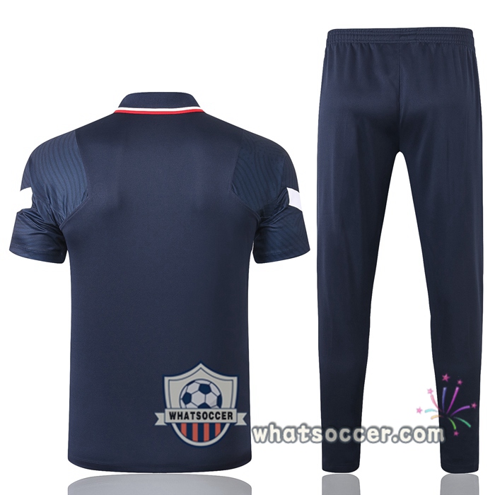 Training Polo Set France + Pants Blue Royal 2020-2021