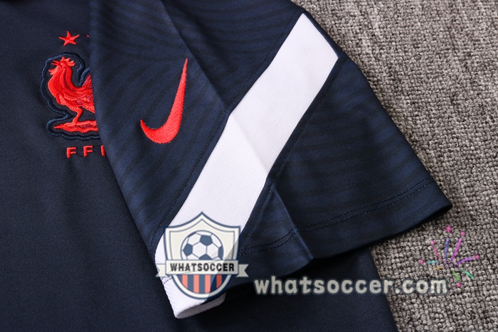 Training Polo Set France + Pants Blue Royal 2020-2021
