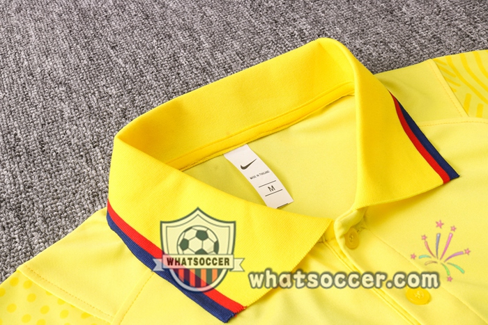 Training Polo Set FC Barcelona + Pants Yellow 2020-2021