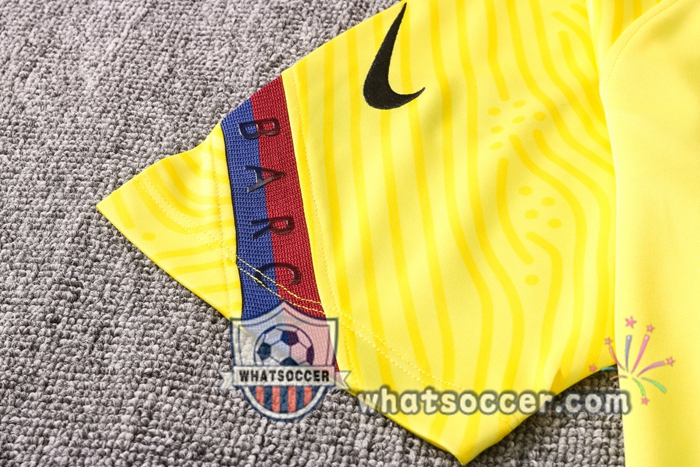 Training Polo Set FC Barcelona + Pants Yellow 2020-2021