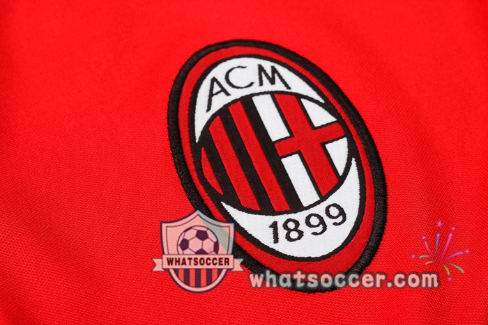 Training Polo Set AC Milan + Pants Black Red 2020-2021