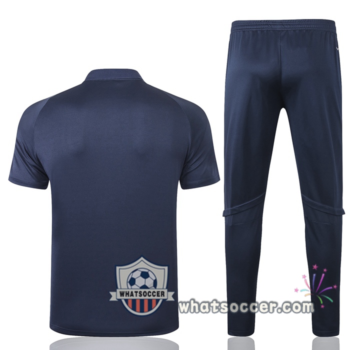 Training Polo Set Juventus + Pants Blue Royal 2020-2021