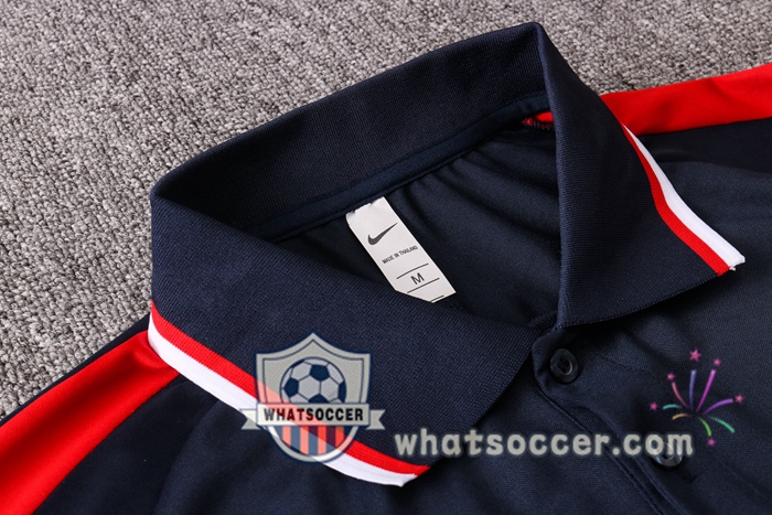 Training Polo Set Paris PSG + Pants Blue Royal Red 2020-2021