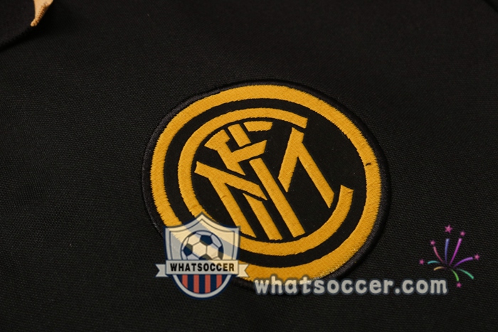Training Polo Set Inter Milan + Pants Black Yellow 2020-2021