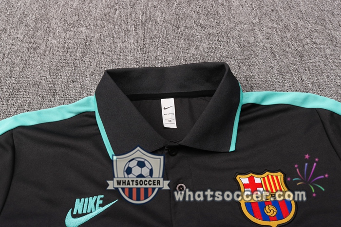 Training Polo Set FC Barcelona + Pants Black 2020-2021