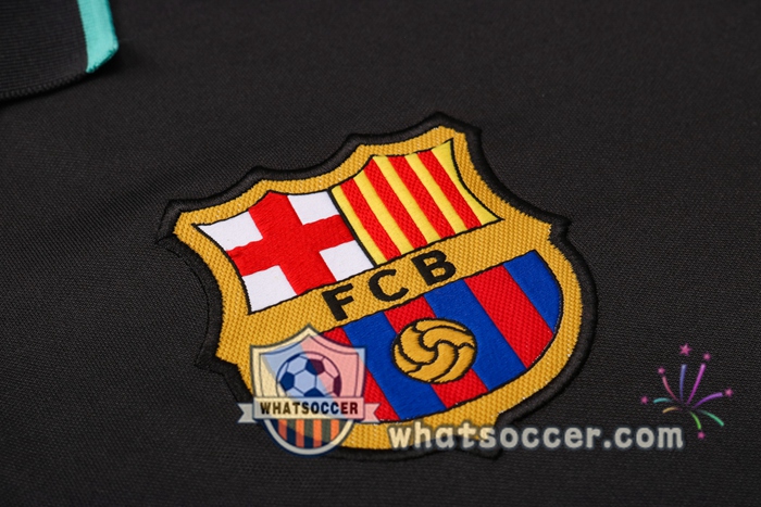 Training Polo Set FC Barcelona + Pants Black 2020-2021