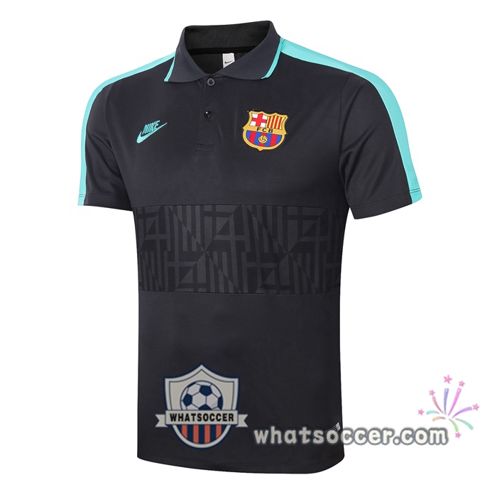Training Polo Set FC Barcelona + Pants Black 2020-2021