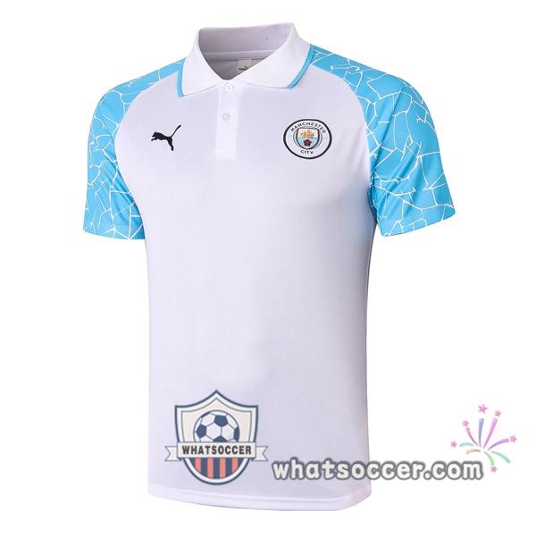 Training Polo Manchester City White Blue 2020-2021