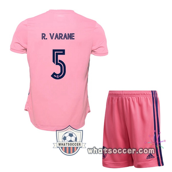 Real Madrid (R. Varane 5) Kids Away Soccer Jerseys 2020-2021