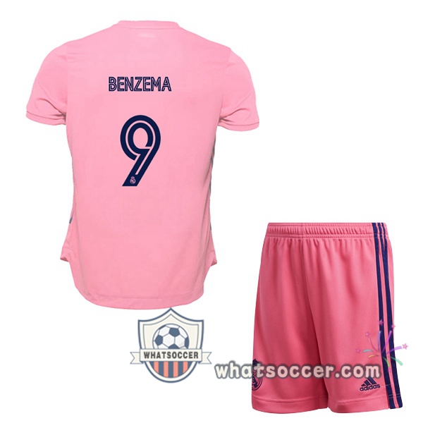 Real Madrid (Benzema 9) Kids Away Soccer Jerseys 2020-2021