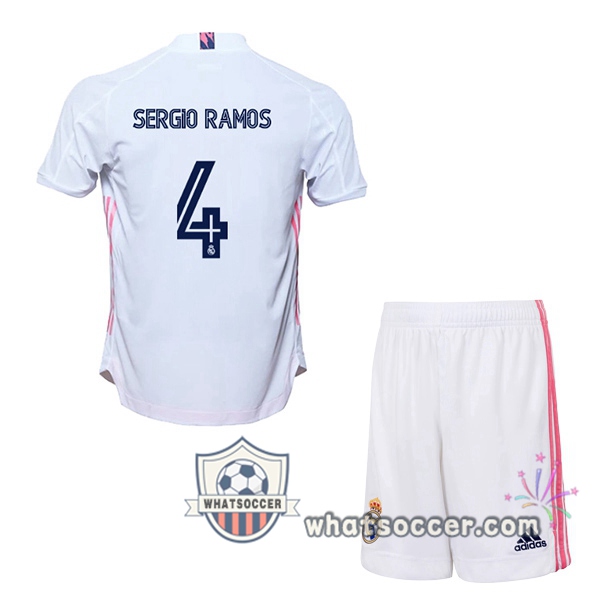 Real Madrid (Sergio Ramos 4) Kids Home Soccer Jerseys 2020-2021