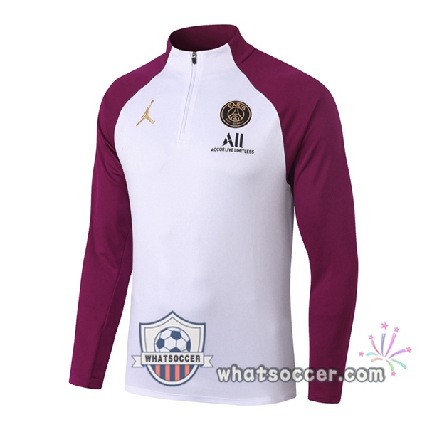 JORDAN Paris PSG White Purple Soccer Sweater 2020-2021
