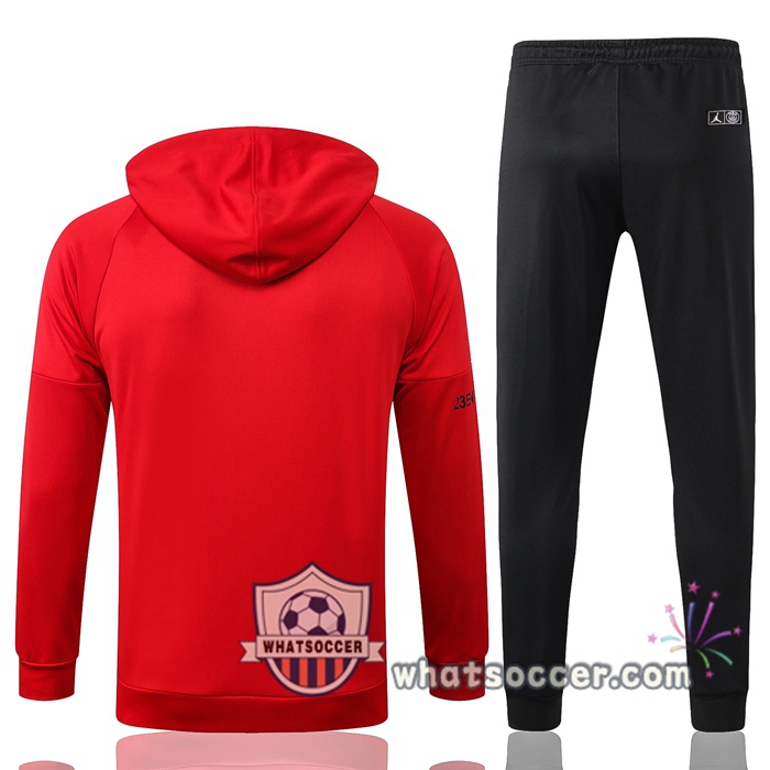 Pairis PSG Jordan Red Hooded Jacket 2020-2021