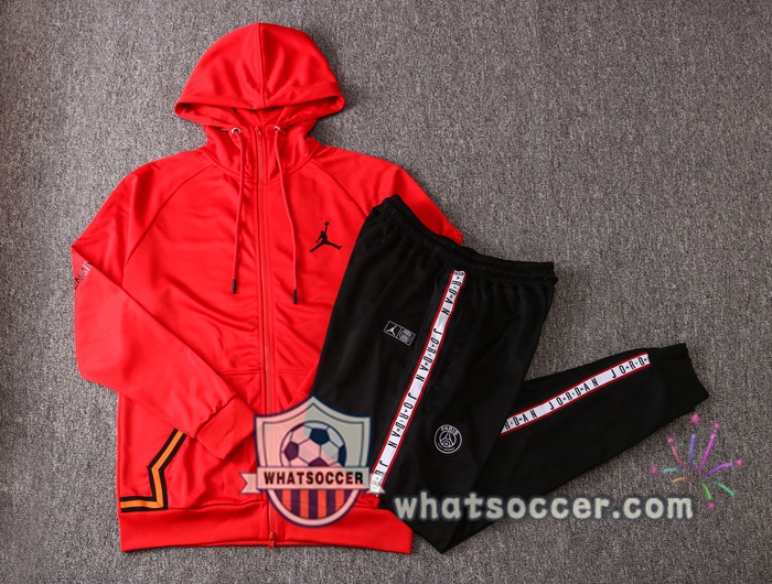 Pairis PSG Jordan Red Hooded Jacket 2020-2021