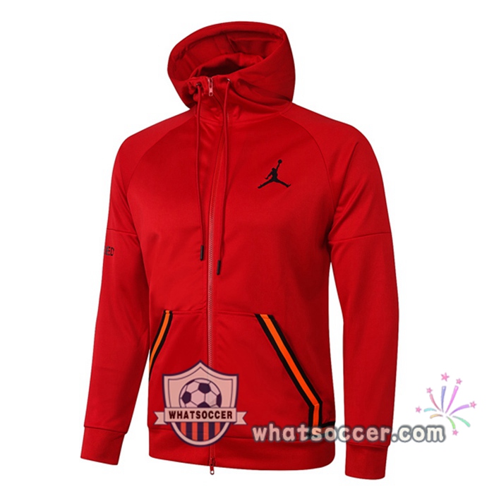 Pairis PSG Jordan Red Hooded Jacket 2020-2021