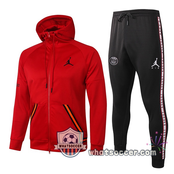 Pairis PSG Jordan Red Hooded Jacket 2020-2021