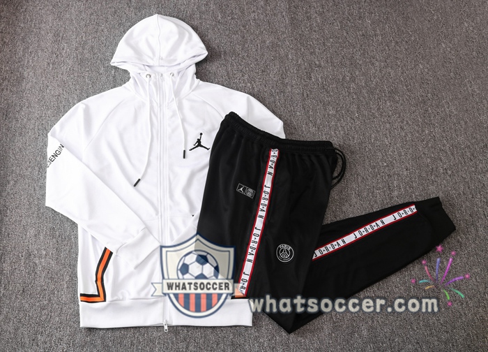 Pairis PSG Jordan White Hooded Jacket 2020-2021