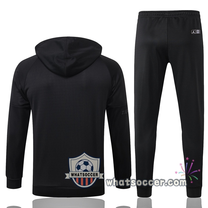 Pairis PSG Jordan Black Hooded Jacket 2020-2021