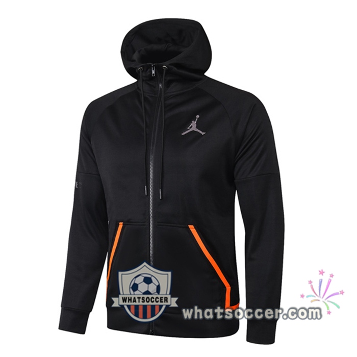 Pairis PSG Jordan Black Hooded Jacket 2020-2021
