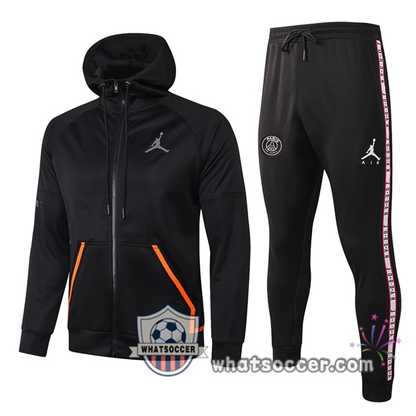Pairis PSG Jordan Black Hooded Jacket 2020-2021