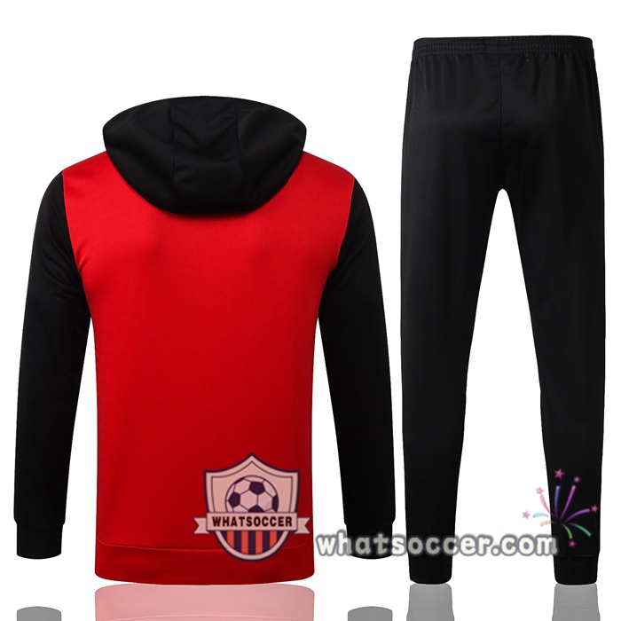Pairis PSG Jordan Red Black Hooded Jacket 2020-2021