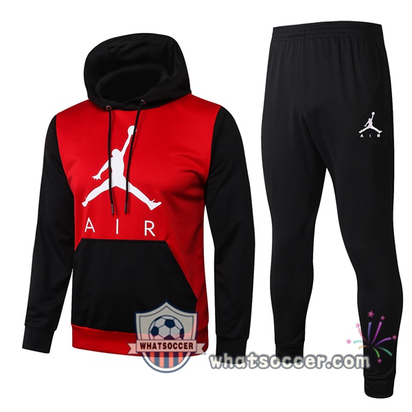 Pairis PSG Jordan Red Black Hooded Jacket 2020-2021
