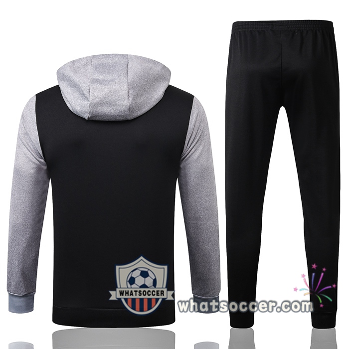 Pairis PSG Jordan Black Gray Hooded Jacket 2020-2021