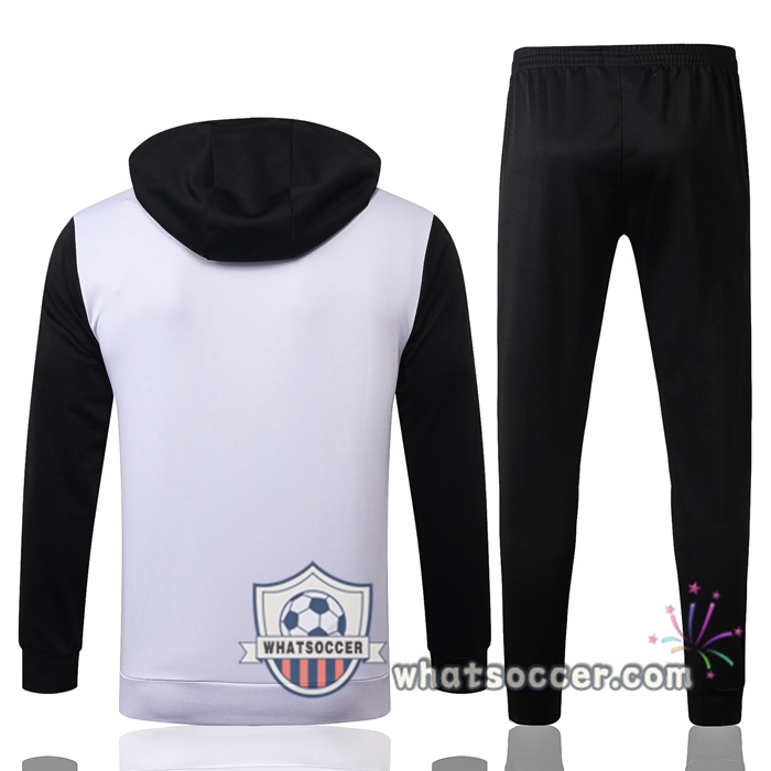 Pairis PSG Jordan White Black Hooded Jacket 2020-2021