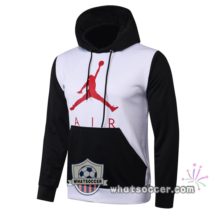 Pairis PSG Jordan White Black Hooded Jacket 2020-2021