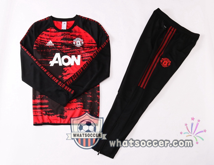 Manchester United Red Black Tracksuit 2020-2021