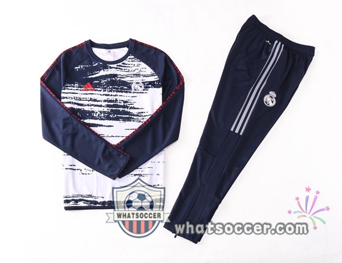 Real Madrid White Blue Royal Tracksuit 2020-2021