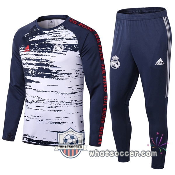 Real Madrid White Blue Royal Tracksuit 2020-2021