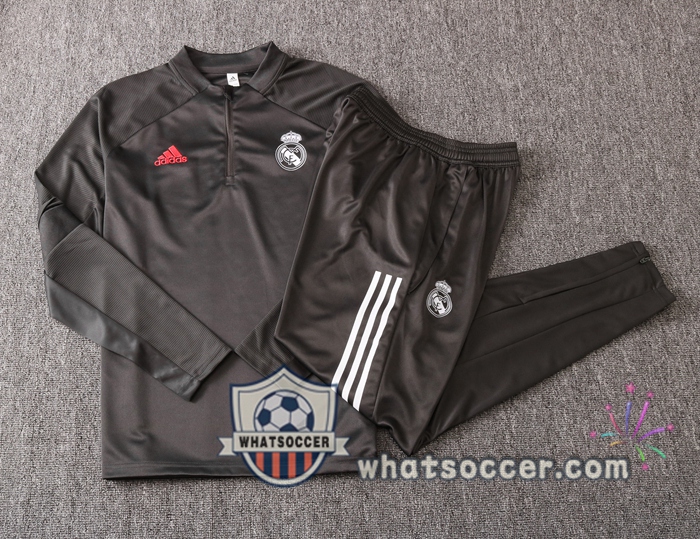 Real Madrid Dark Gray Tracksuit 2020-2021