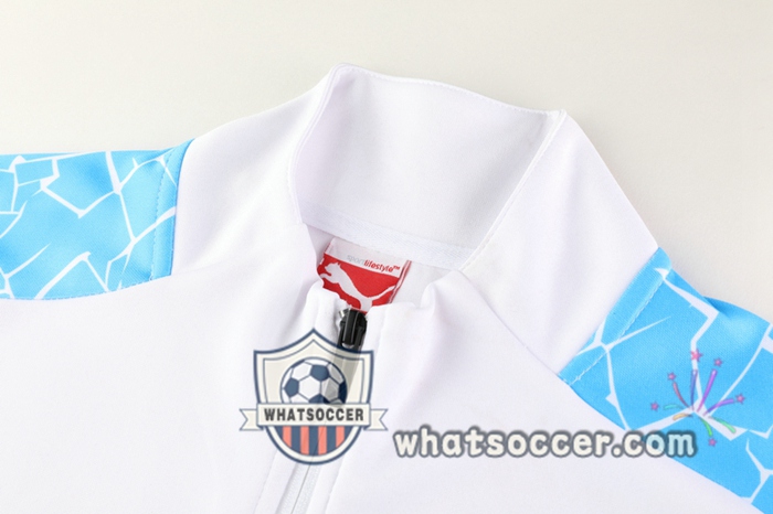 Manchester City White Blue Training Jacket 2020-2021