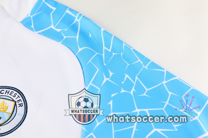 Manchester City White Blue Training Jacket 2020-2021