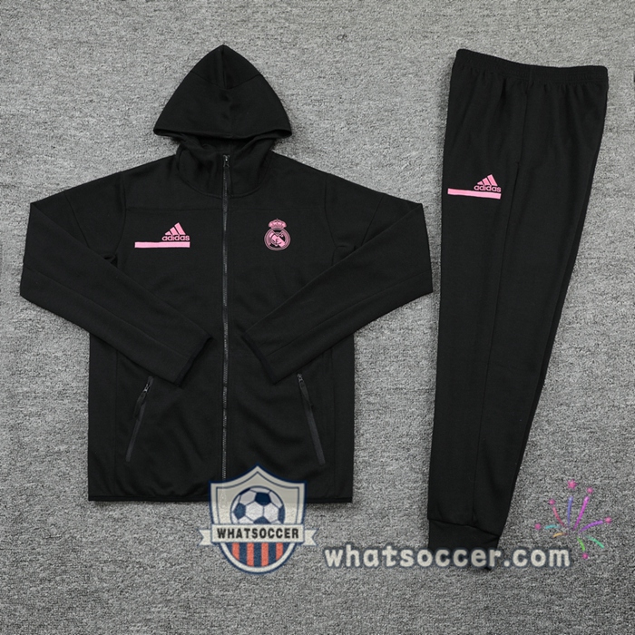 Real Madrid Black Hooded Jacket 2020-2021