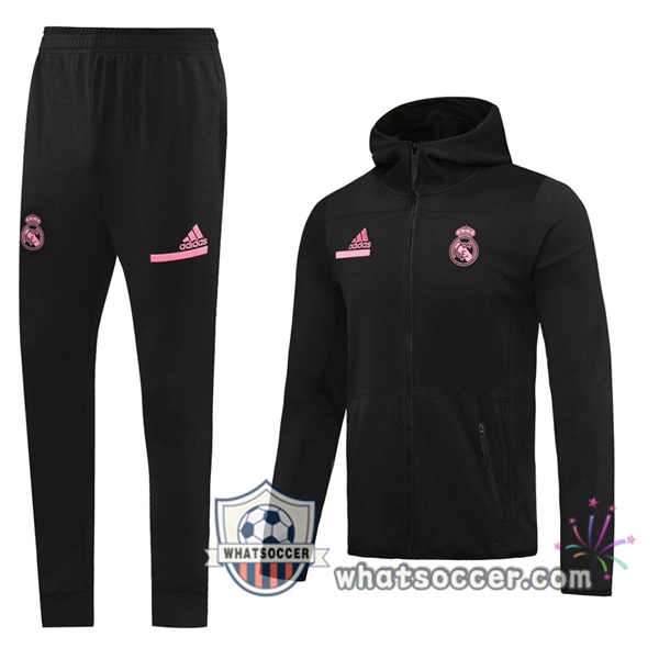 Real Madrid Black Hooded Jacket 2020-2021