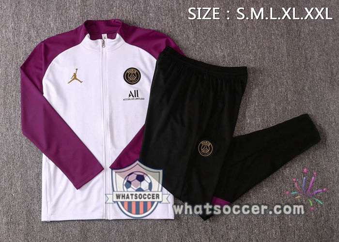 Pairis PSG Jordan White Purple Training Jacket 2020-2021