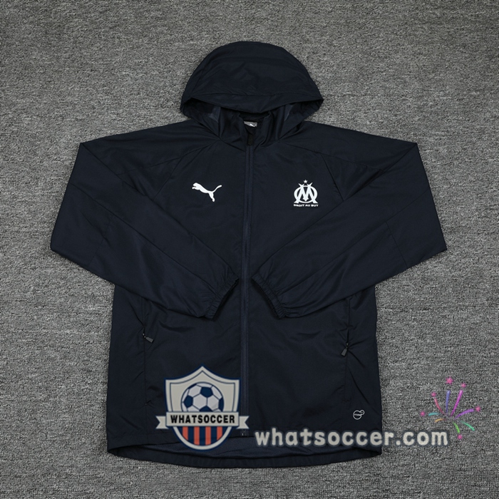 Olympique de Marseille Blue Royal Windbreaker Hoodie 2020-2021