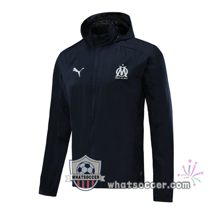 Olympique de Marseille Blue Royal Windbreaker Hoodie 2020-2021