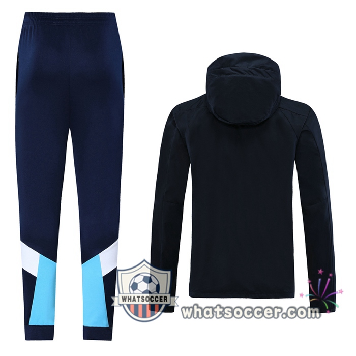 Olympique de Marseille Blue Royal Windbreaker Hoodie 2020-2021