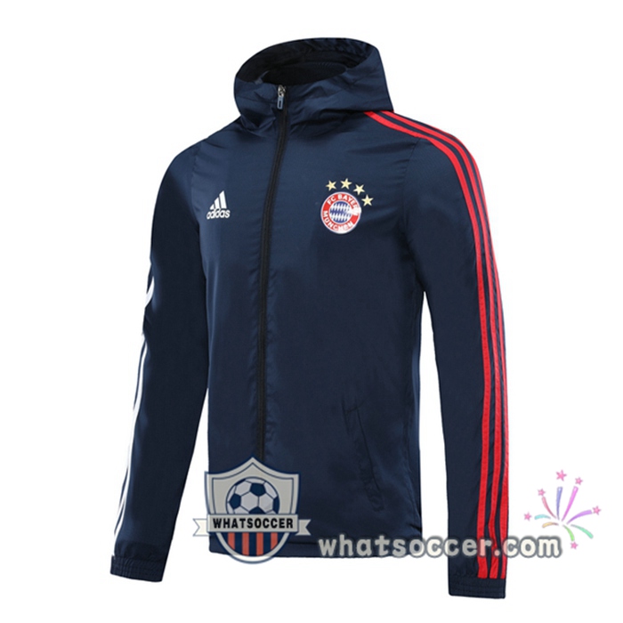 Bayern Munich Blue Royal Windbreaker Hoodie 2020-2021