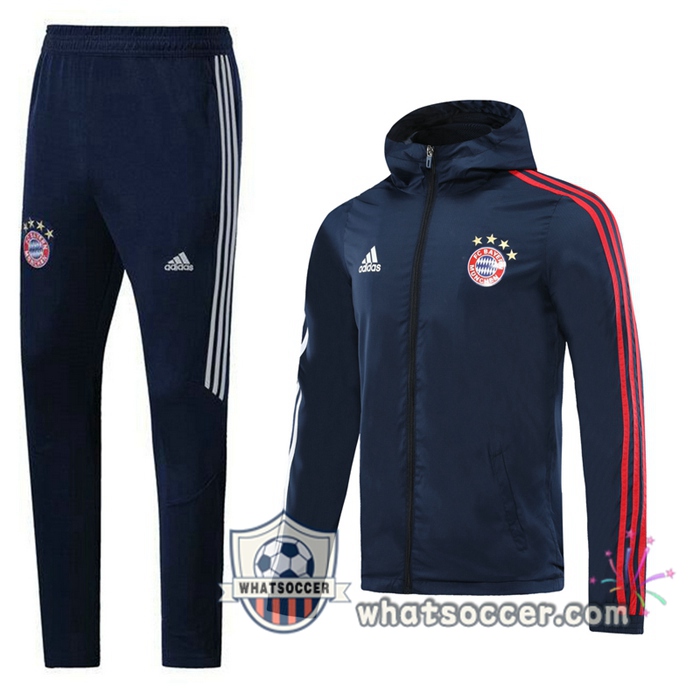Bayern Munich Blue Royal Windbreaker Hoodie 2020-2021