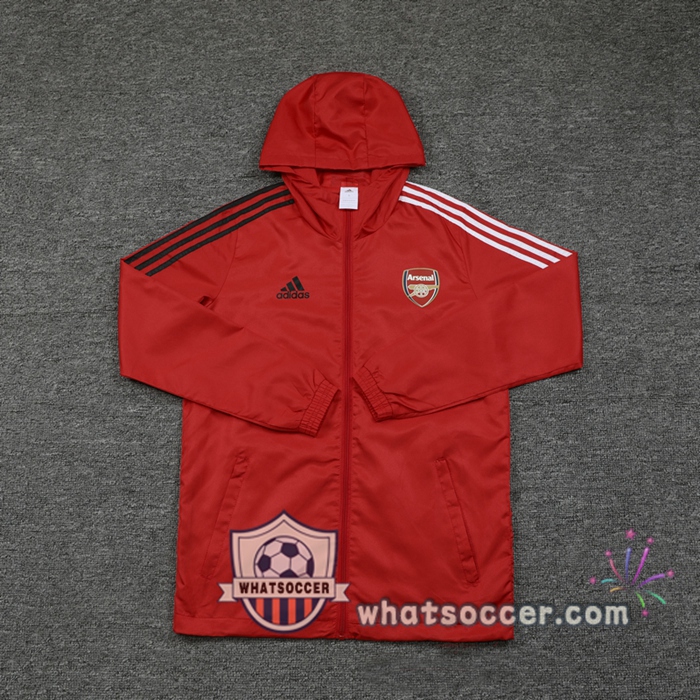 Arsenal Red Windbreaker Hoodie 2020-2021