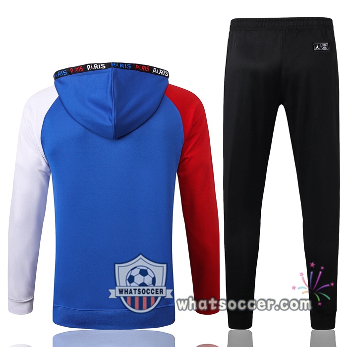 Pairis PSG Jordan Blue Red White Hooded Jacket 2020-2021
