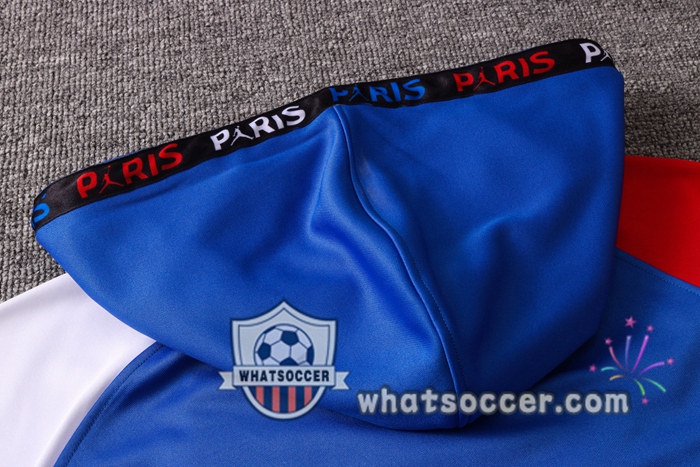 Pairis PSG Jordan Blue Red White Hooded Jacket 2020-2021