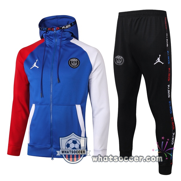 Pairis PSG Jordan Blue Red White Hooded Jacket 2020-2021