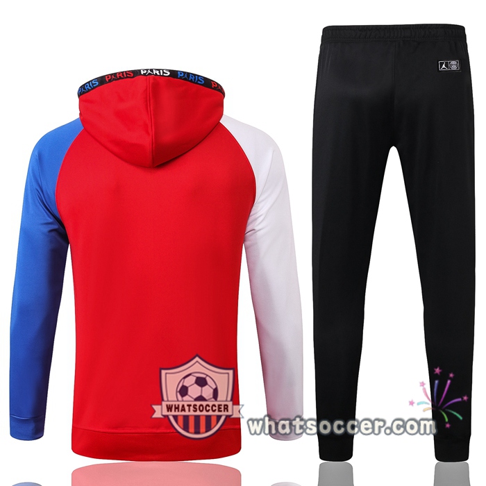 Pairis PSG Jordan Red White Blue Hooded Jacket 2020-2021